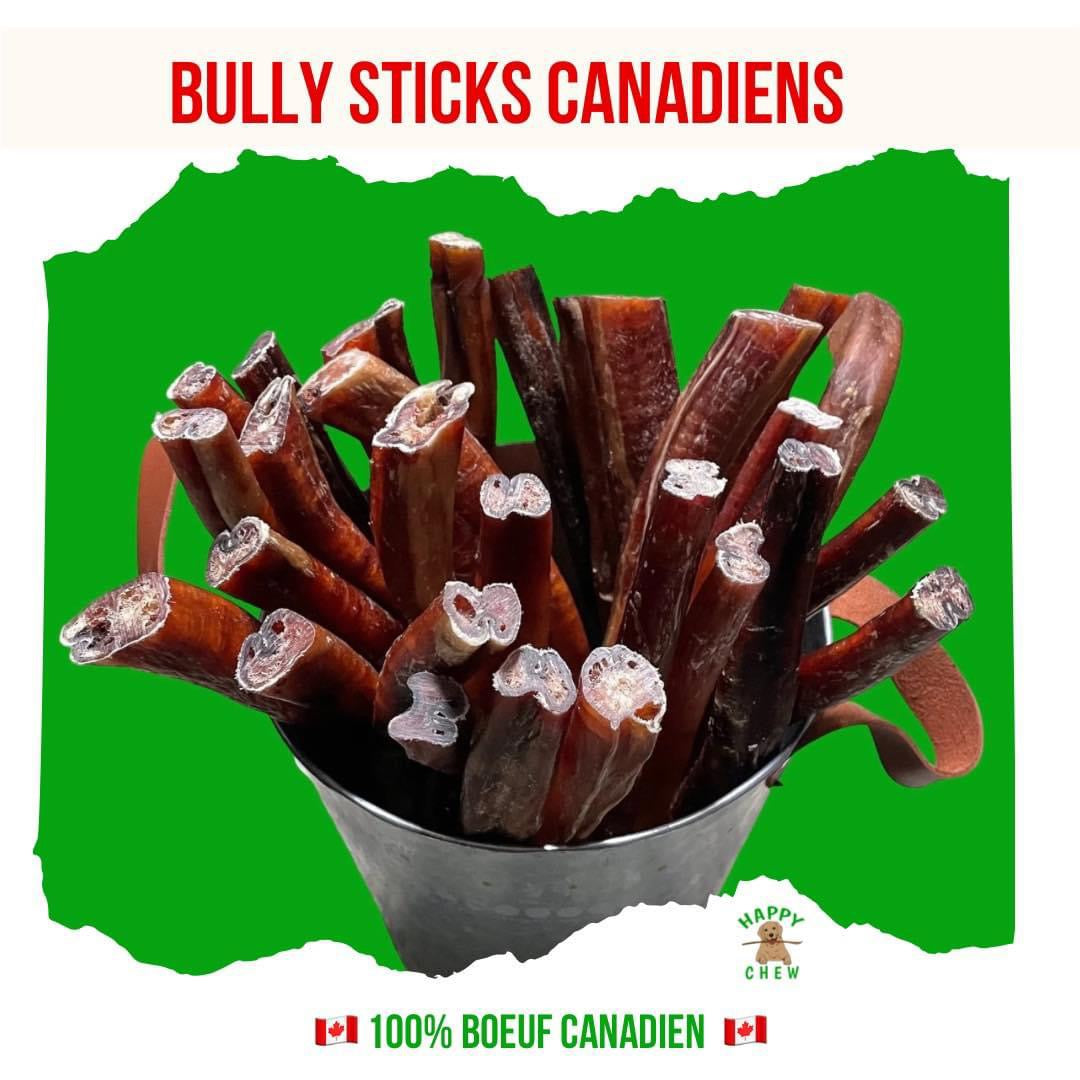 Bully sticks canadiens produits au Canada, Canadian bully sticks made in Canada with canadian beef
