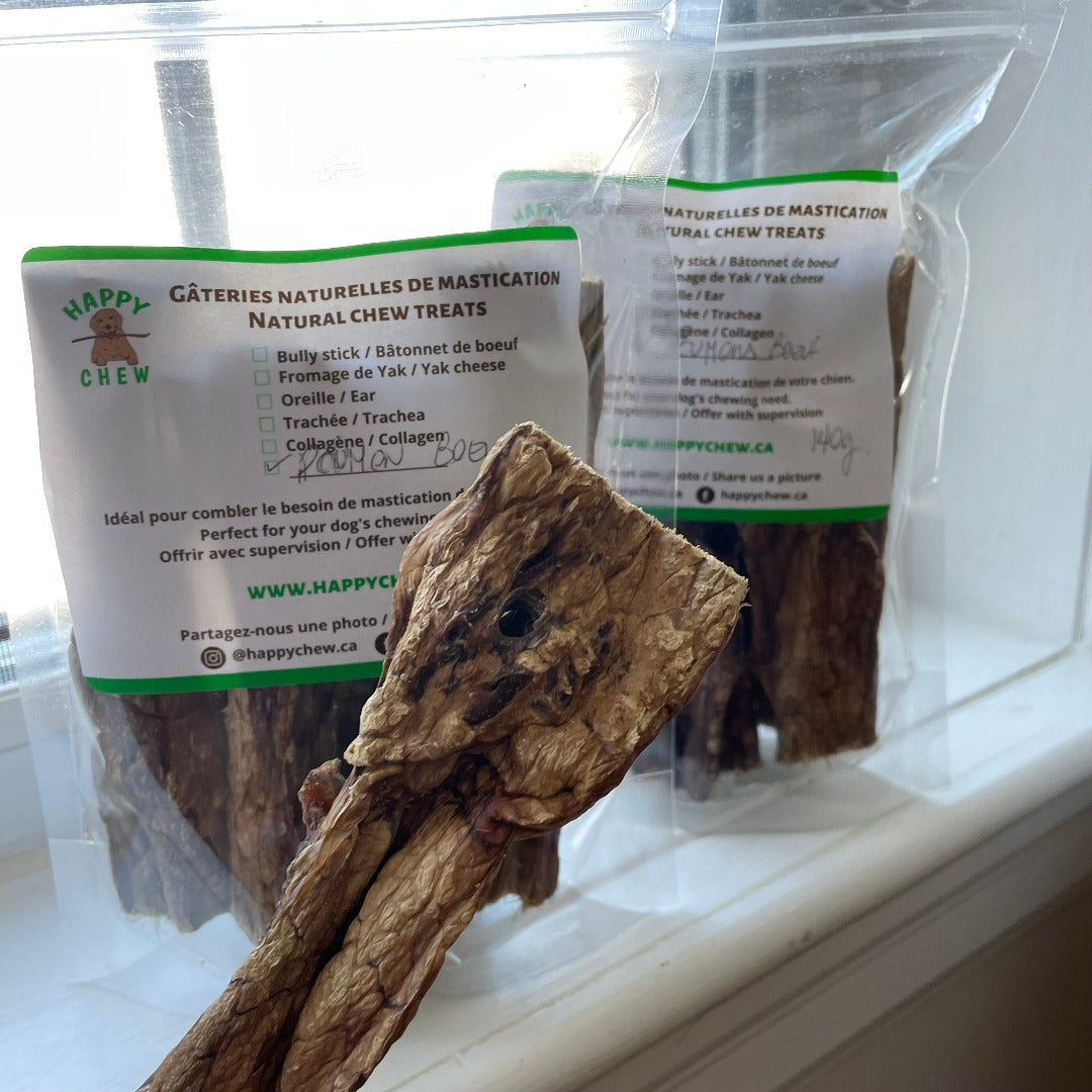 Poumon de boeuf au Québec, beef lung dog treats in Quebec