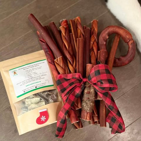 Promo de lancement! Calendrier de l'avent pour chien, 24 gâteries de mastication pour chien, Advent Calendar Dog chews, Bully sticks, collagen stick 