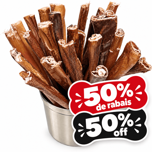joue de boeuf enrobée de bully stick imparfaite - 50% de rabais 