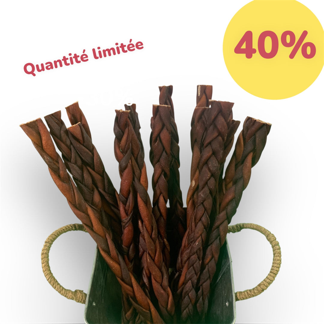 40% de rabais tresses de collagène pour chien, 40% off collagen dog chew 