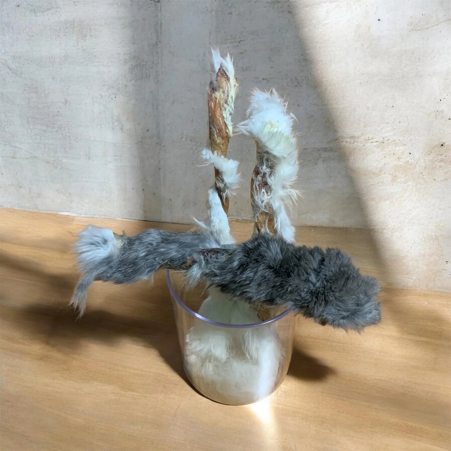 Dehydrated rabbit twist with fur – natural chew for small dogs and cats | Happy Chew