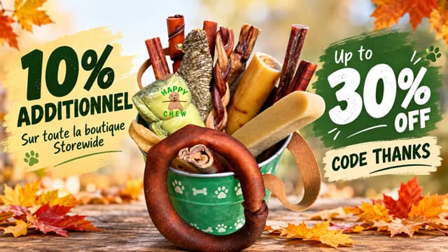 Spécial Action de Grâce - mastication naturelle pour chien -Happy Chew