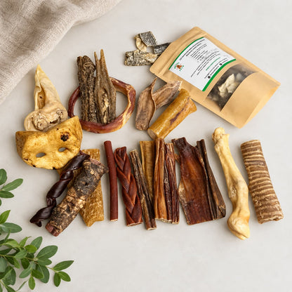 Boite 24 mastication variées pour chien - Happy Chew