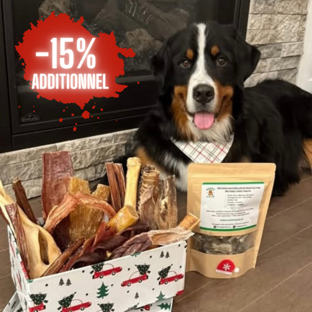 Vente de Noel 15% additionnel sur la mastication naturelle pour chien, Christmas Dog Chew Sale, 15% additional on Bully Sticks