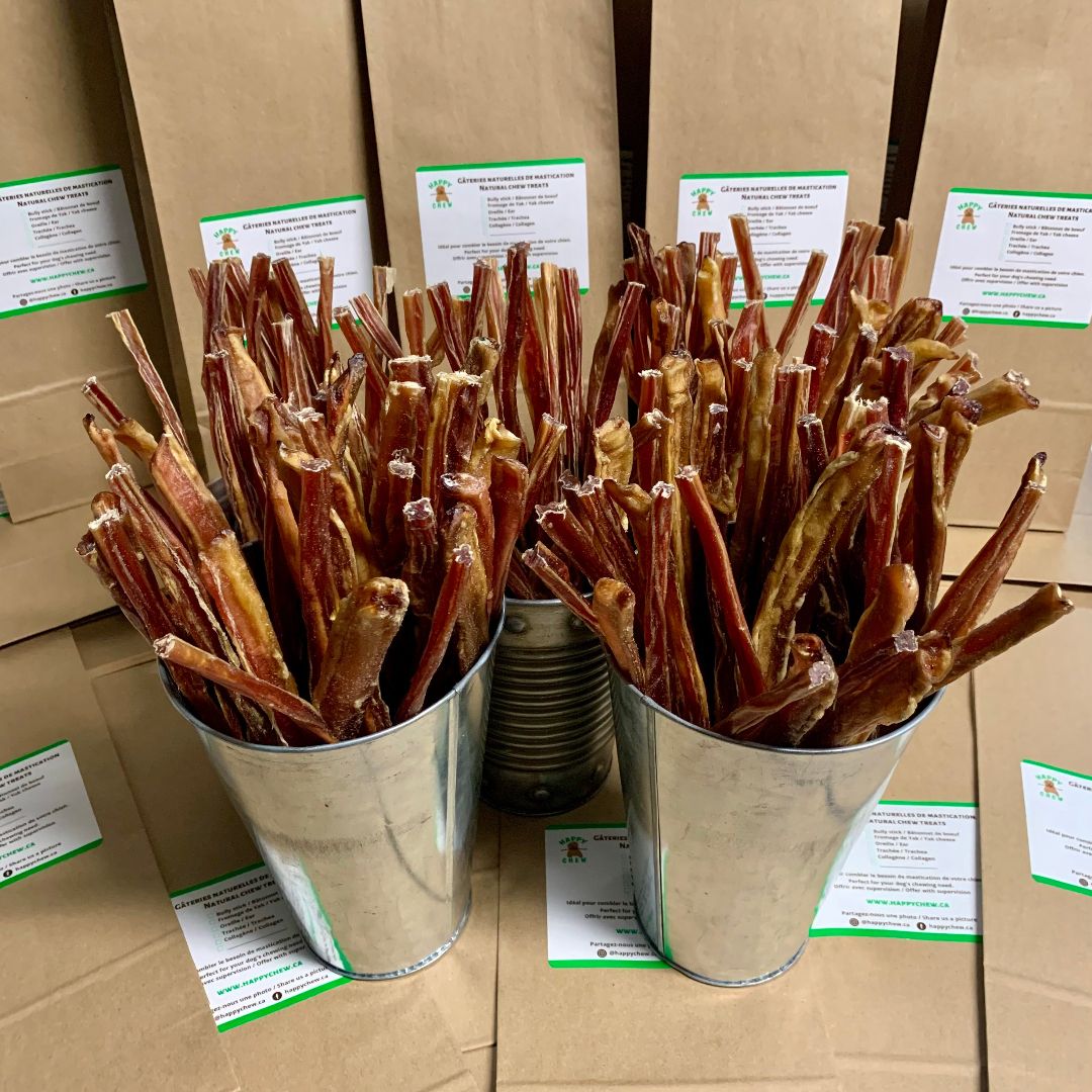 Happy Chew bully sticks canadiens sans odeur, odour free bully sticks made in Canada