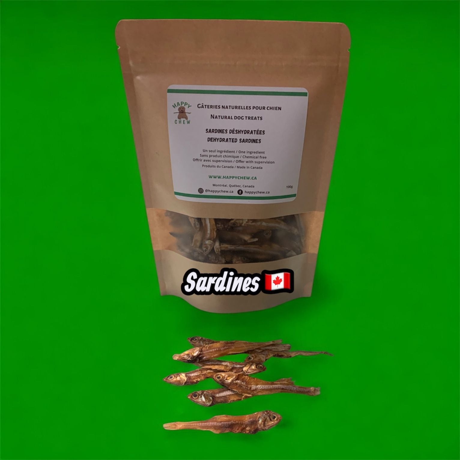 Sardines dog treats made in Canada