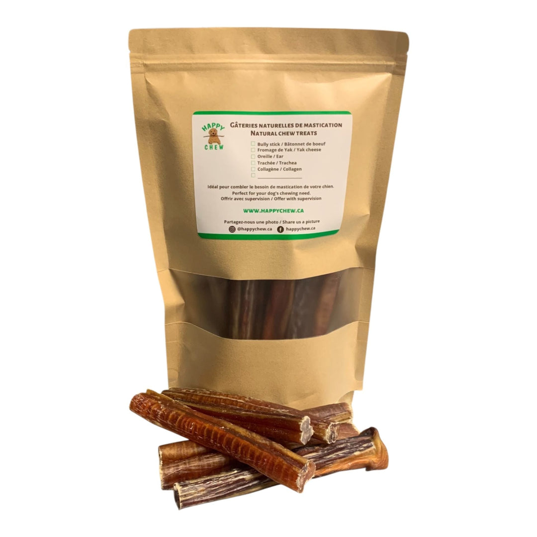 Bully stick sans odeur pour moyen chien fait au Canada, made in Canada bully sticks