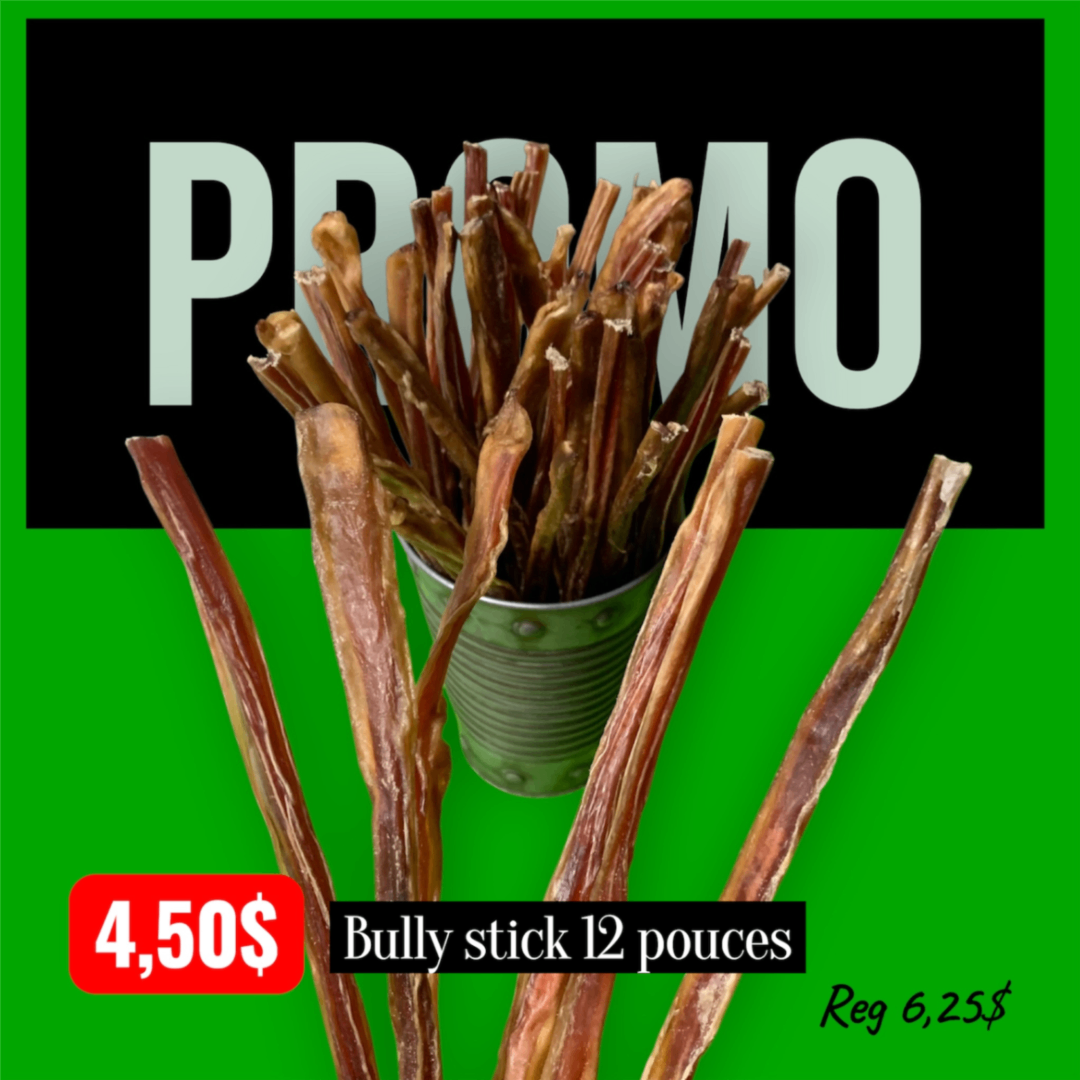 Mastication naturelle pour chien, marque fièrement québécoise. Méga promo bully sticks canadiens, gâteries saines pour chiots et chiens adultes. Natural dog chews: Canadian bully sticks sale! Yak cheese, collagen, cod skin, healthy treats for puppies and power chewer. Wholesale. 