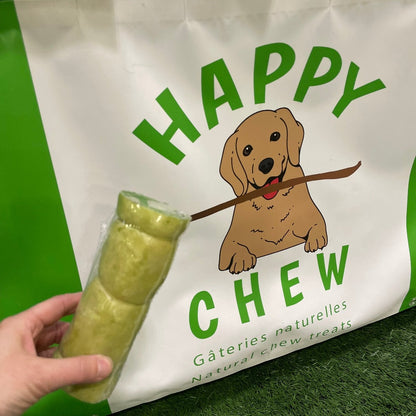 Happy Chew Mint Beef Cheek Roll Mega Size-Natural Long Lasting Chew. Joue de boeuf pour chien.