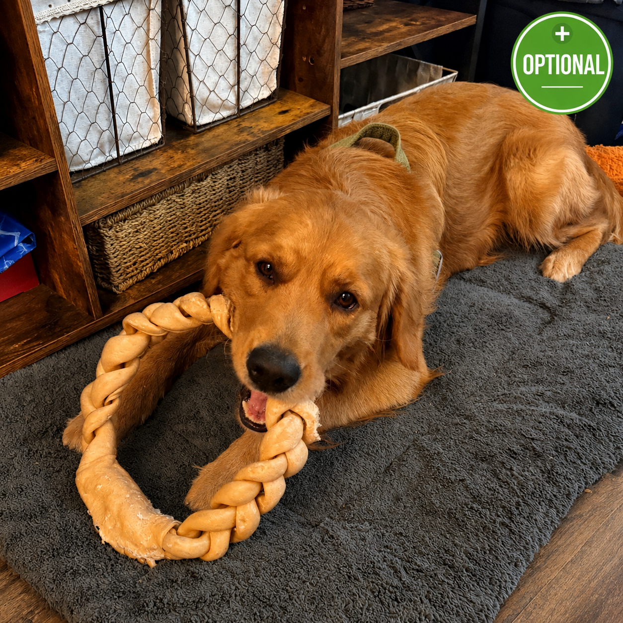 Anneau de buffle MÉGA – mastication intense pour gros chien – Happy Chew