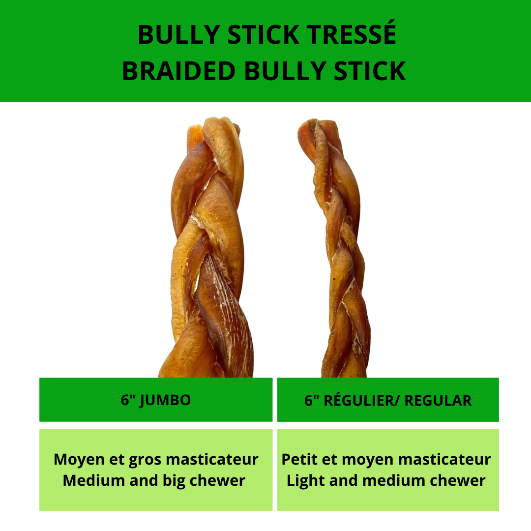 Happy Chew Bully Stick tressé au Québec/ Happy Chew braided bully sticks in Quebec