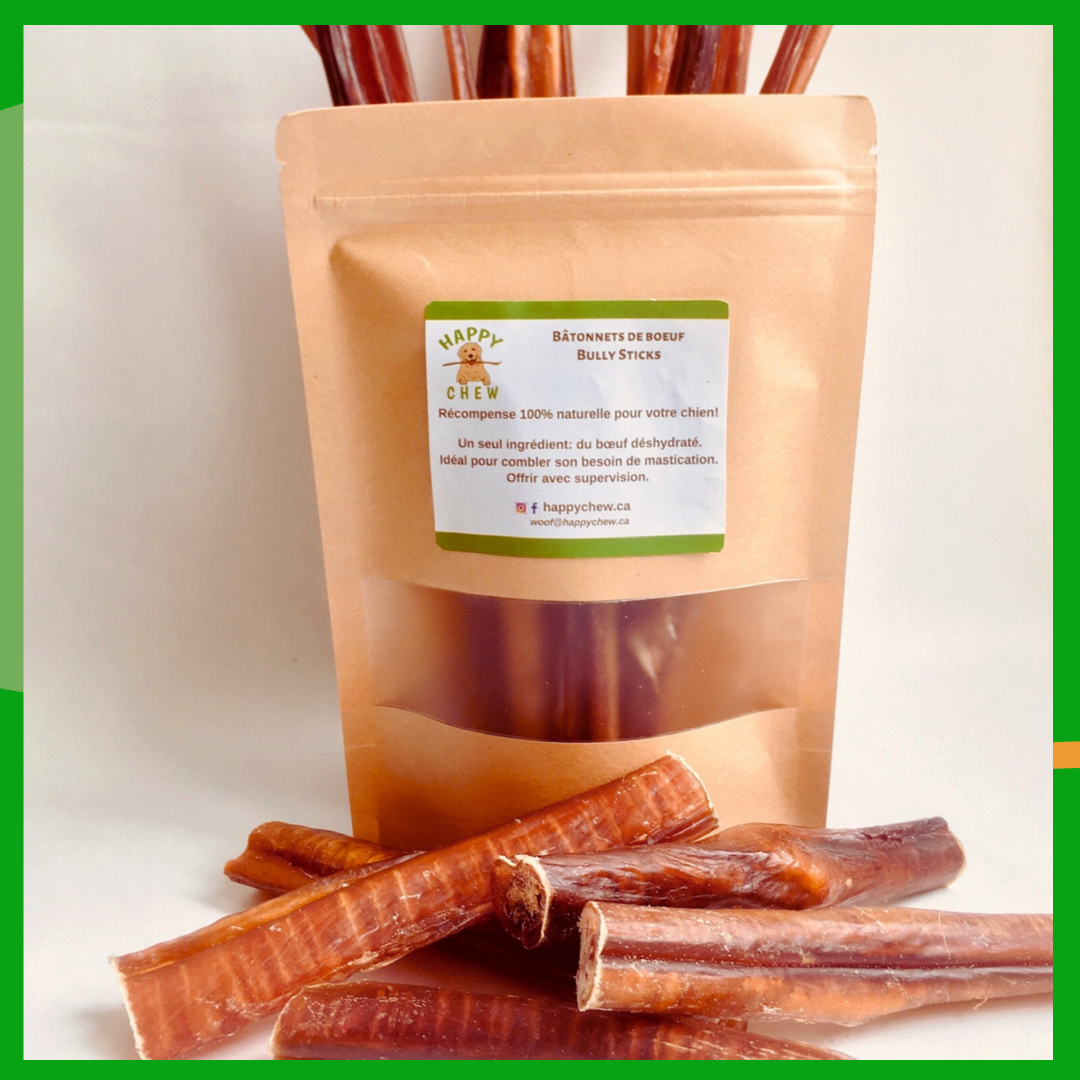 MEDIUM chewer mixed bag 15 bully sticks Quebec Canada Happy