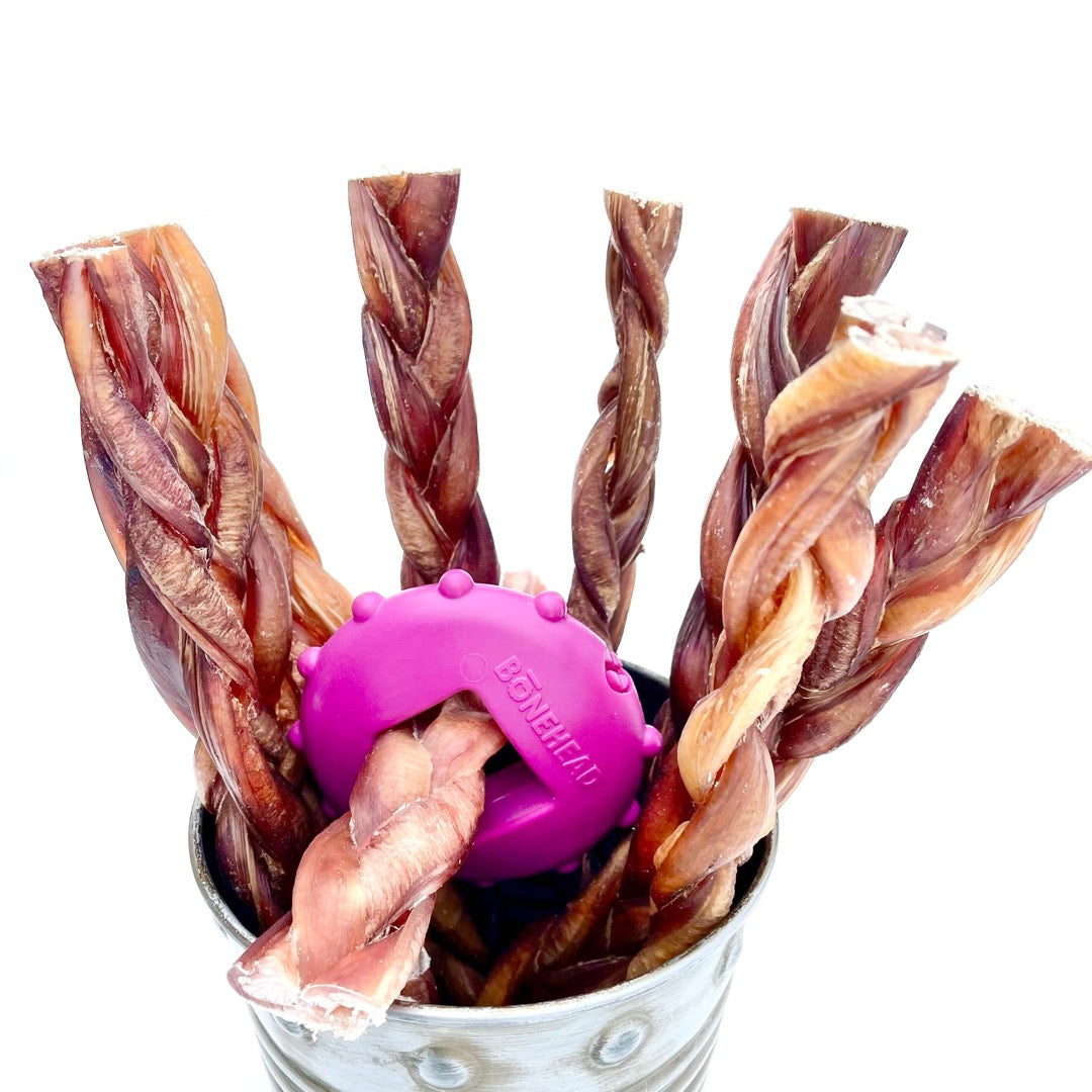 QUÉBEC HAPPY CHEW Bully Stick tressé 12 pouces /Québec Happy Chew Bully Sticks Braided 12 inches 