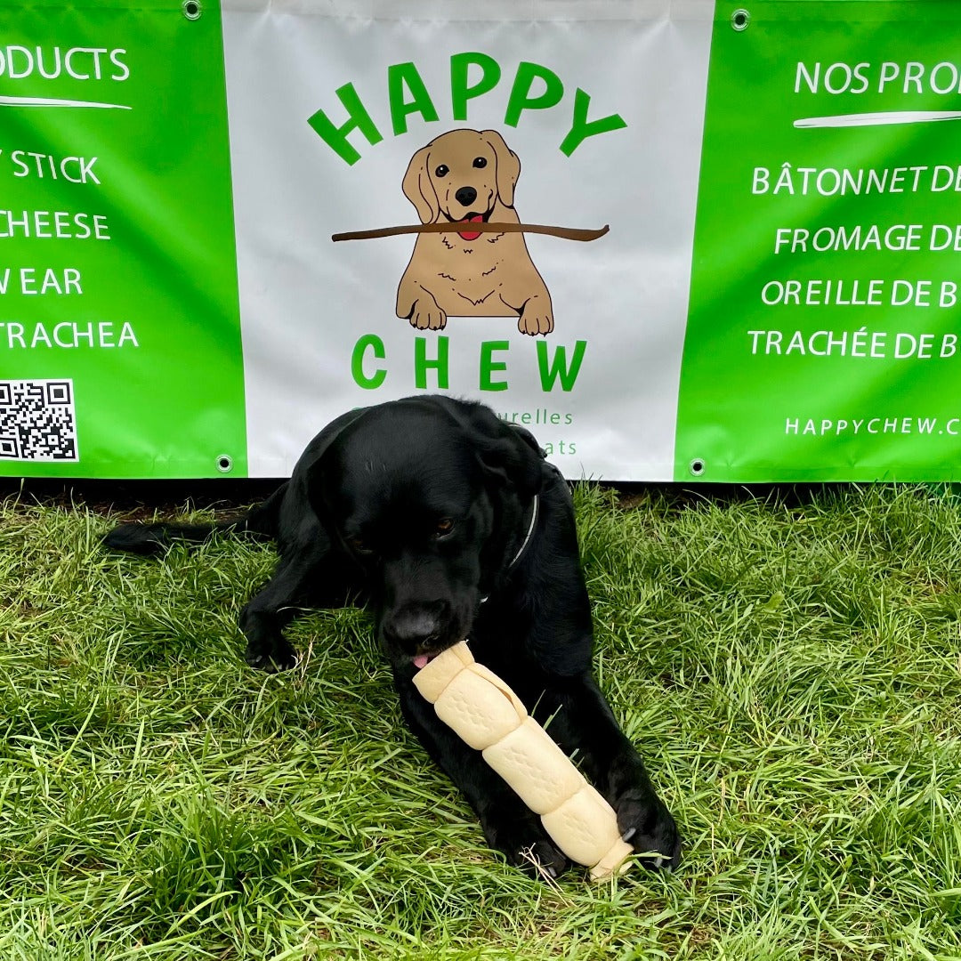 Happy Chew Beef Cheek Roll Mega Size-Natural Long Lasting Chew. Nouveauté!  Gâterie naturelle de mastication. Joue de boeuf pour chien grand masticateur