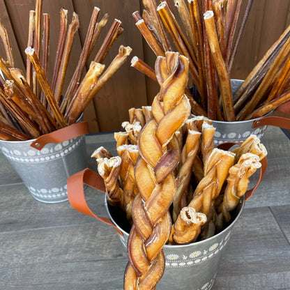 Monster Bully stick tressé au Québec, monster braided bully sticks in Quebec, dog chew treat braided